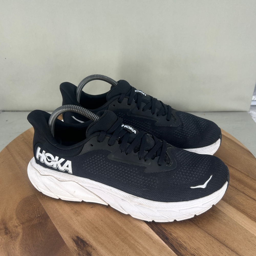 Hoka Arahi 7 Womens Running Shoes Black White Size 9.5 B Cushioned Comfort